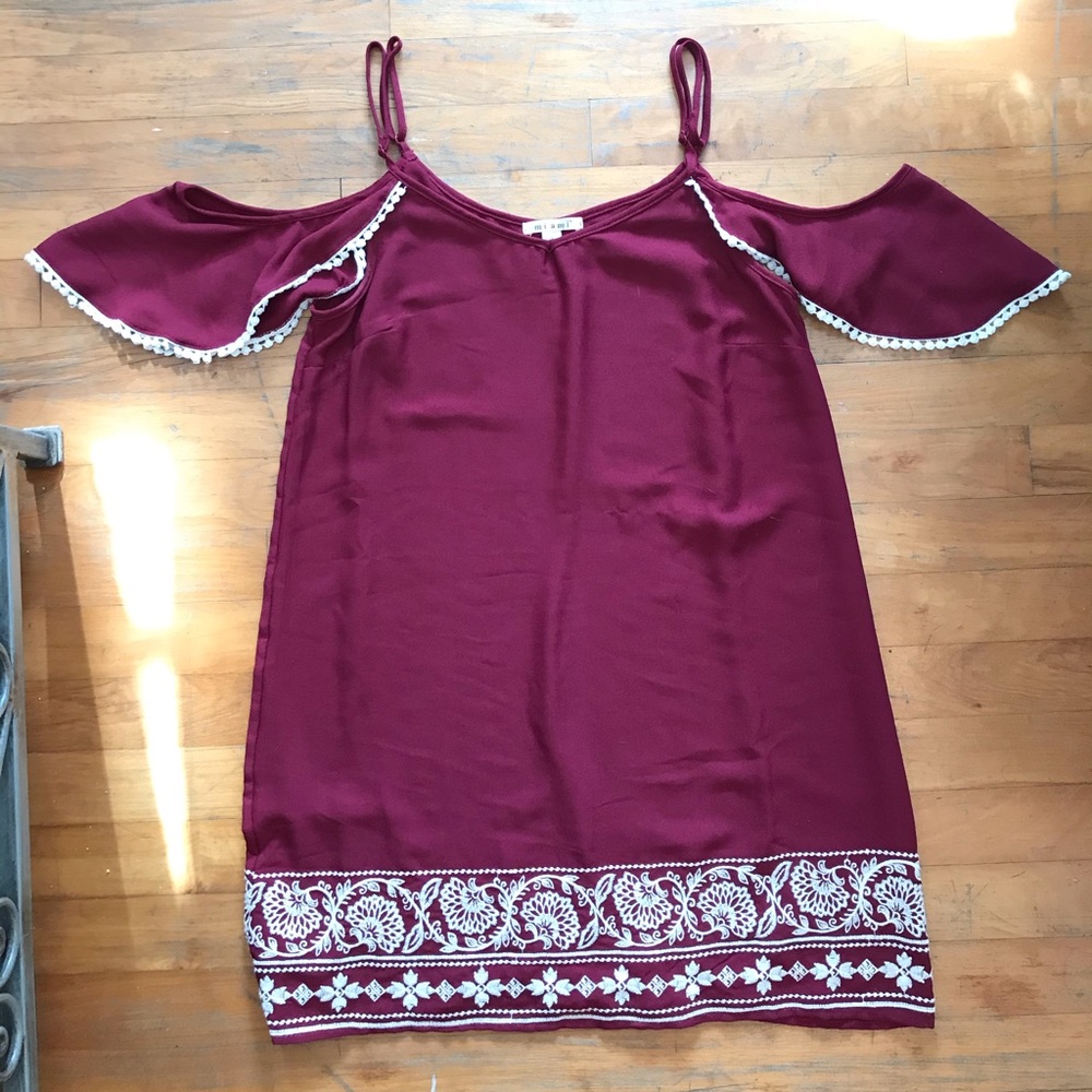 Embroidered off the shoulder dress